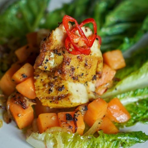 Chicken Sambal Nanas with Salad