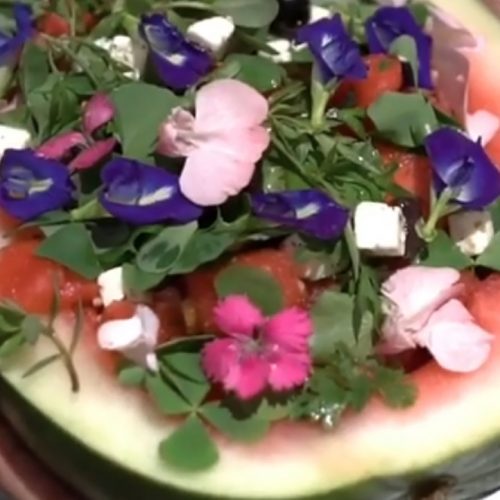 Salad Semangka dengan Daun Wild Superfood
